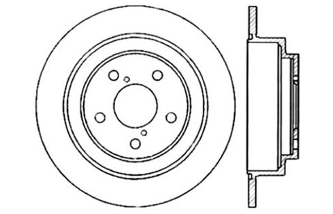 StopTech - Rear Drilled Left Brake Rotor - Subaru Legacy 90-99 / Impreza 93-07 / Forester 98-08