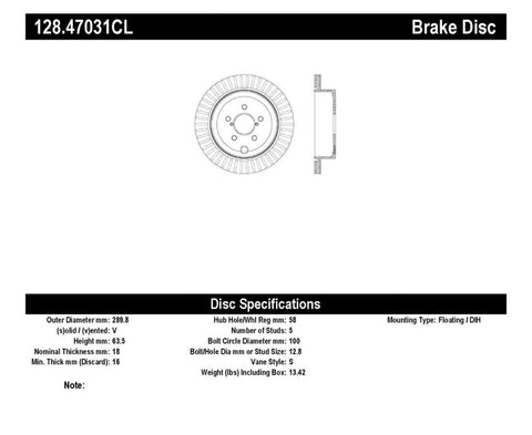 StopTech 13-17 Subaru BRZ Cryo Drilled Sport Brake Rotor - Left