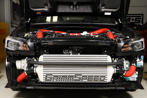 GrimmSpeed - Subaru 15-21 STI - Front Mount Intercooler Kit (Raw Core / Red Pipe)