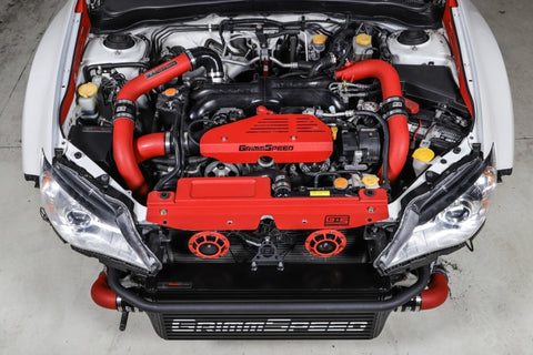 GrimmSpeed - Subaru 08-14 WRX - Front Mount Intercooler Kit (Black Core / Red Pipe)