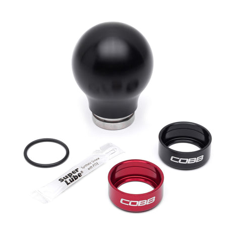 Cobb Subaru 6-Speed Weighted COBB Knob - Black (Incl. Both Red + Blk Collars)