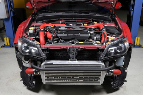 GrimmSpeed - Subaru 08-14 STI - Front Mount Intercooler Kit (Raw Core / Red Pipe)