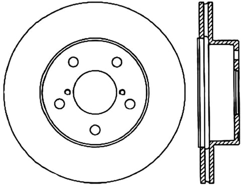 StopTech - Slotted & Drilled Left Rear Rotor - 05-07 Subaru STI