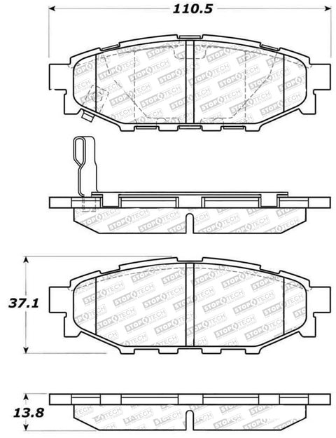 StopTech 13-16 Subaru BRZ/Scion FR-S Street Performance Rear Brake Pads