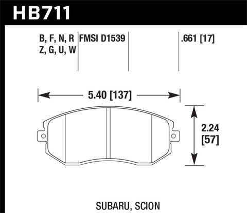 Hawk Performance - DTC-30 Compound Front Brake Pads - Subaru BRZ 13-15 / FXT 10-13 / Leg 13-14 / MORE