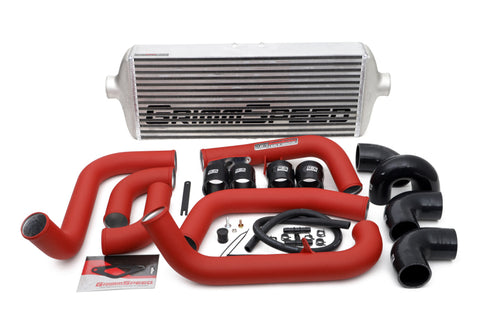 GrimmSpeed - Subaru 08-14 STI - Front Mount Intercooler Kit (Raw Core / Red Pipe)