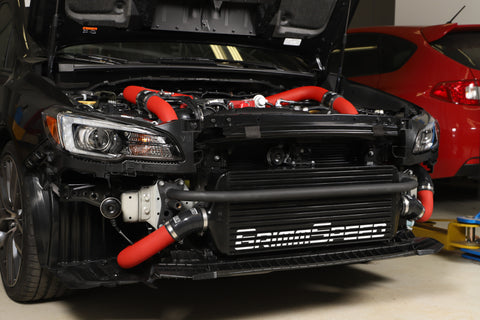 GrimmSpeed - Subaru 15-21 STI - Front Mount Intercooler Kit (Black Core / Red Pipe)