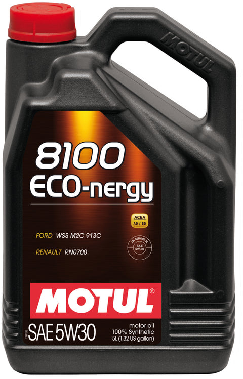 Motul 5L Synthetic Engine Oil 8100 5W30 ECO-NERGY - Ford 913C - Case of 4